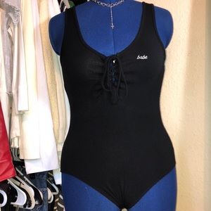 Forever 21 black Bodysuit with with embroidery